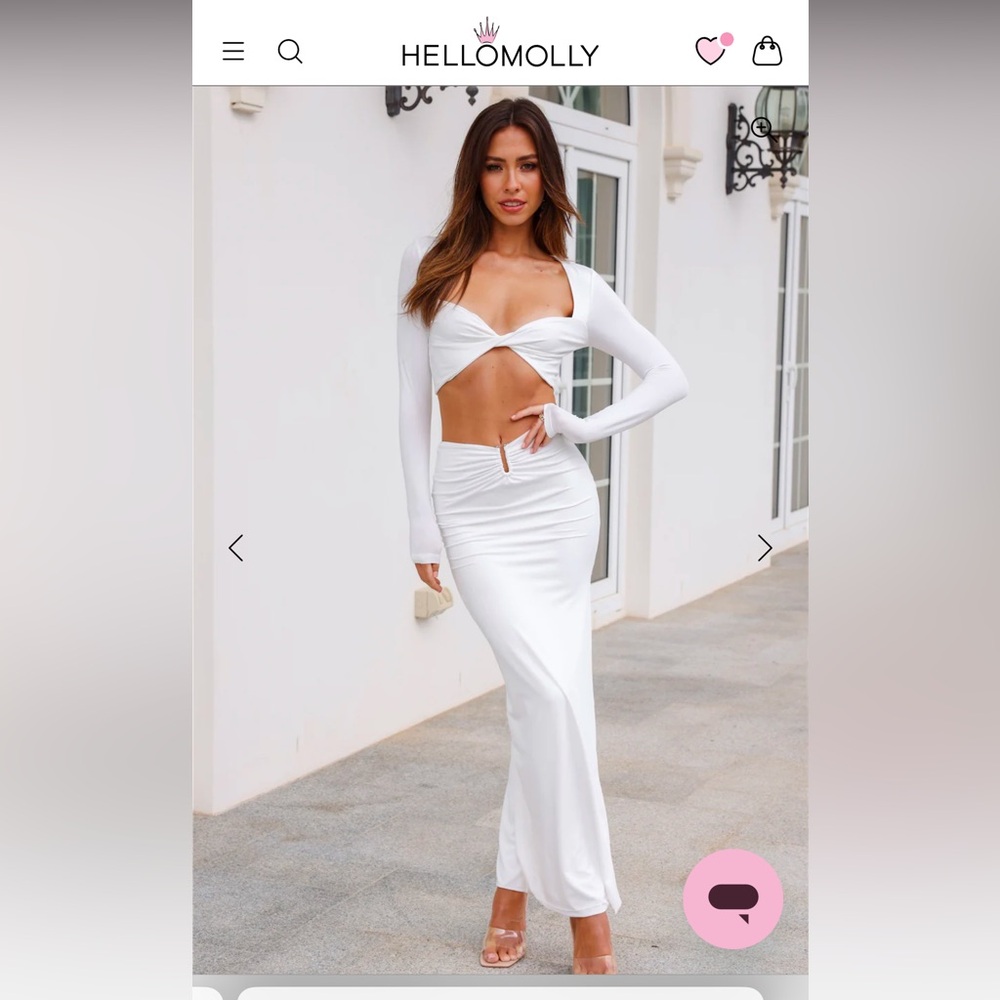 Hello Molly two piece white set